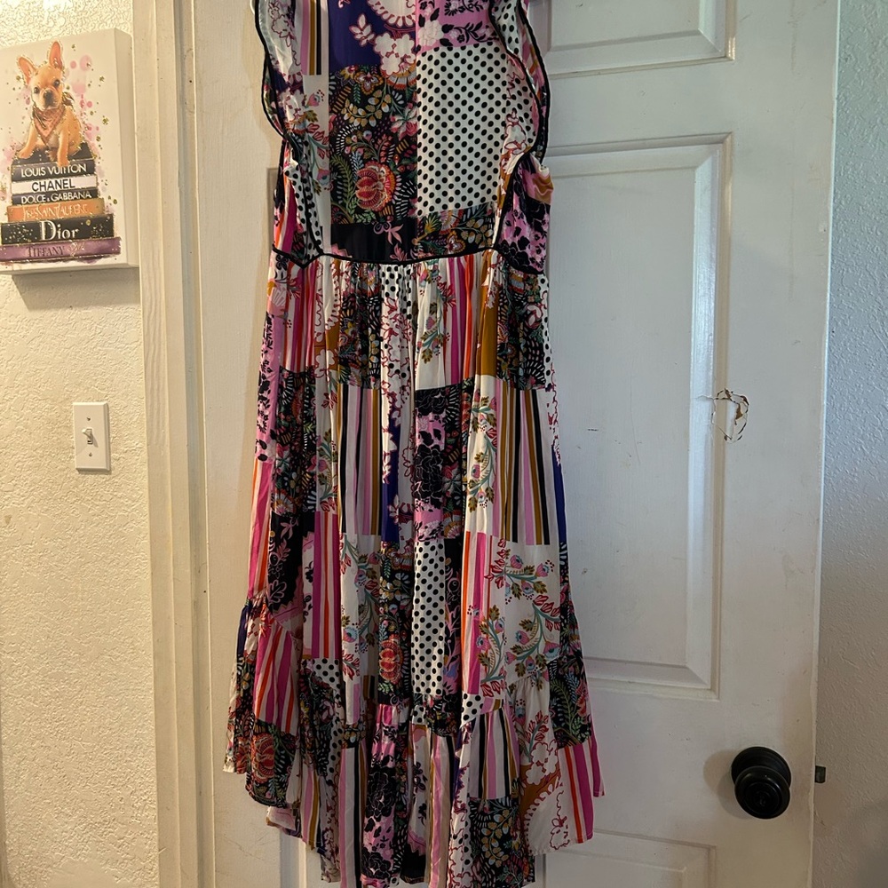 Anthropologie Multicolor Floral Patchwork High-Low Maxi Dress - Picture 3 of 3
